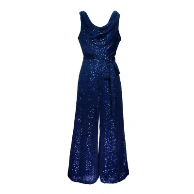 Emma Wallace Women's Blue Lora Jumpsuit - Sequinned Navy