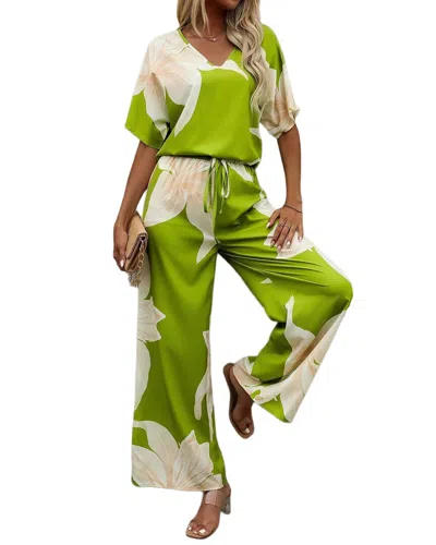 Emma Way 2pc Top & Pant Set In Green