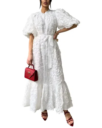 Emma Way Embellished Midi Dress In White