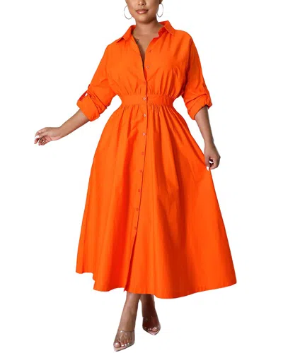 Emma Way Midi Dress In Orange
