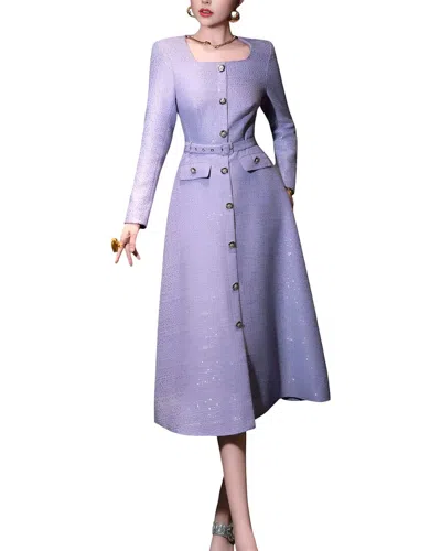 Emma Way Midi Dress In Metallic