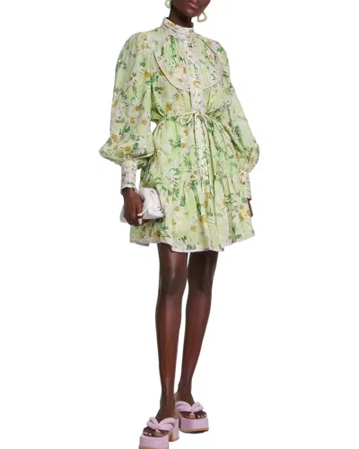 Emma Way Printed Mini Dress In Green