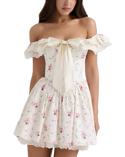 Emma Way Printed Mini Dress In White