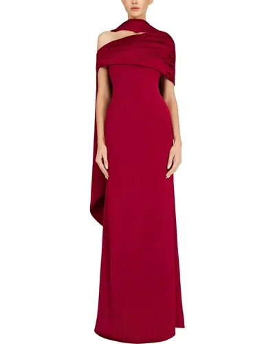 Emma Way Solid Maxi Dress In Burgundy
