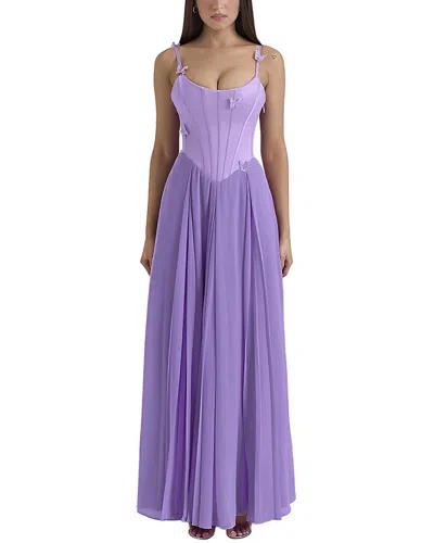 Emma Way Solid Sleeveless Maxi Dress In Purple