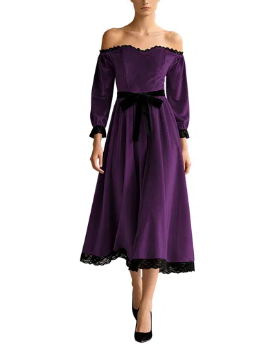 Emma Way Womens Midi Dress, 8 In Purple