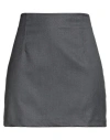 Emma Em...ma Woman Mini Skirt Grey Size M Polyester, Viscose, Elastane