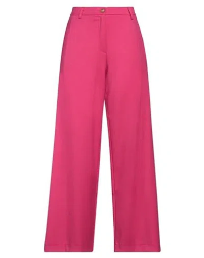 Emma Em...ma Woman Pants Fuchsia Size M Polyester, Viscose, Elastane In Pink