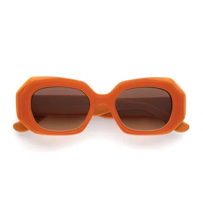 Emmanuelle Khanh Arancione Dixie Acetate Octagonal Sunglasses In Orange