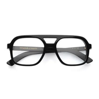 Emmanuelle Khanh Black Aviator Acetate Eyeglasses