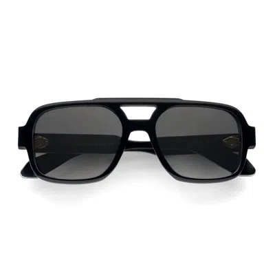Emmanuelle Khanh Black Hero Acetate Sunglasses In Grey