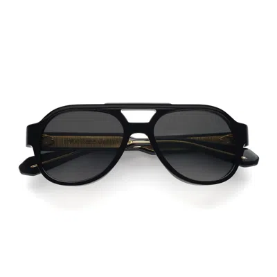 Emmanuelle Khanh Black Orion Square Sunglasses