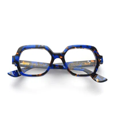 Emmanuelle Khanh Blue Equinox Octagonal Acetate Eyeglasses