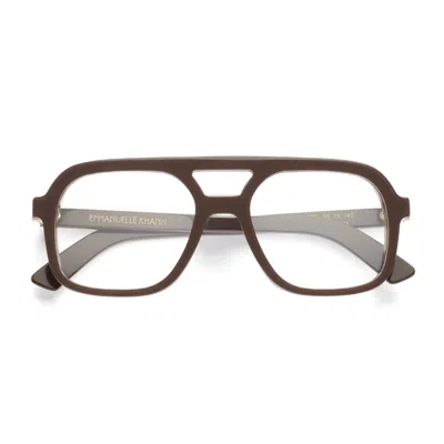 Emmanuelle Khanh Brown Aviator Acetate Eyeglasses