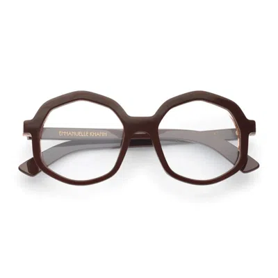 Emmanuelle Khanh Brown Corso Octagonal Acetate Eyeglasses