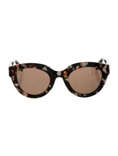 Pre-owned Emmanuelle Khanh Cat-eye Tinted Sunglasses In Brown