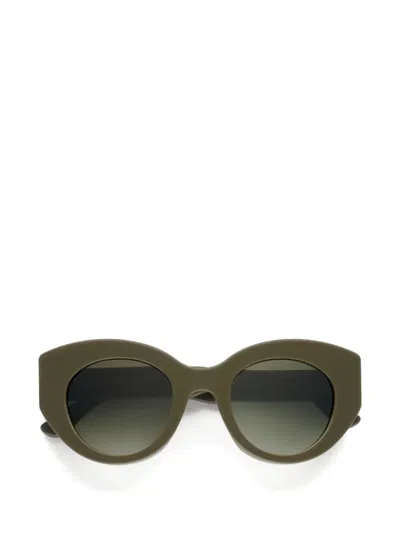 Emmanuelle Khanh Cloud Round Frame Sunglasses In Green