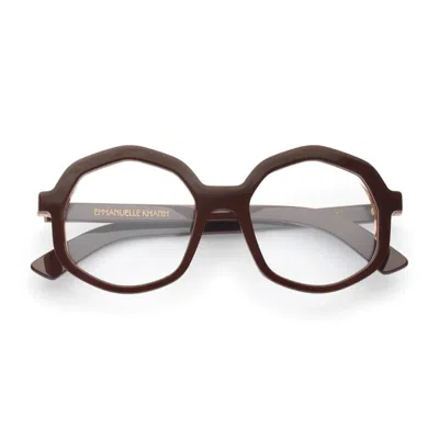 Emmanuelle Khanh Corso 966 Laque Chocolat/marrone Glasses In Brown