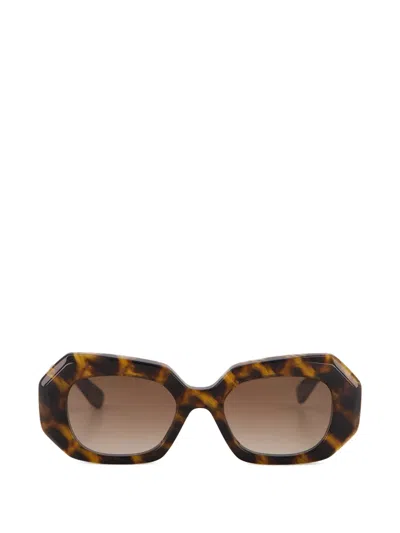 Emmanuelle Khanh Dixie Geometric-frame Sunglasses In Brown