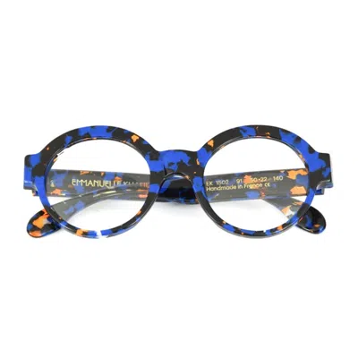 Emmanuelle Khanh Electric Blue Round Acetate Eyeglasses