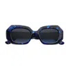 Emmanuelle Khanh Emmanuel Kahn Dixie 281 Ecaille Nacre Blue Sunglasses In Blue