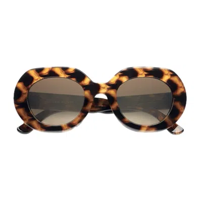 Emmanuelle Khanh Emmanuel Kahn Love 820 Tartarugato/ecaille Fleur Sunglasses In Brown