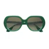 Emmanuelle Khanh Emmanuel Kahn Orphee Orphee 565 Glossy Prairie Verde Sunglasses In Green