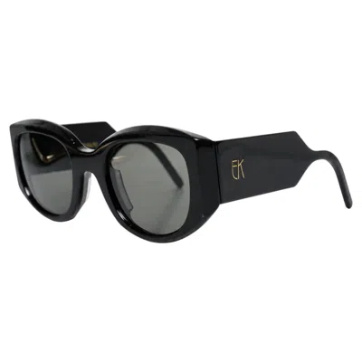 Pre-owned Emmanuelle Khanh Emmanuelle Khahn, Oversized Black Sunglasses