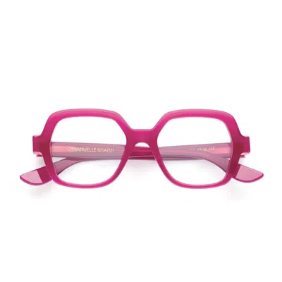 Emmanuelle Khanh Equinox 858 Fuchsia/framboise Trouble Glasses In Pink