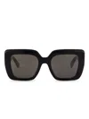 Emmanuelle Khanh Foxy Square-frame Monogram Sunglasses In Black