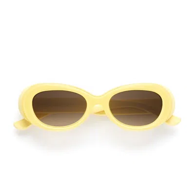 Emmanuelle Khanh Giallo Paris Acetate Oval Sunglasses In Yellow