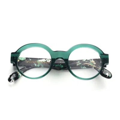 Emmanuelle Khanh Green Round Acetate Eyeglasses