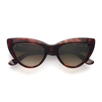 Emmanuelle Khanh Havana Cherry Cat-eye Sunglasses In Brown