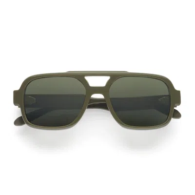 Emmanuelle Khanh Havana Hero Acetate Sunglasses In Green