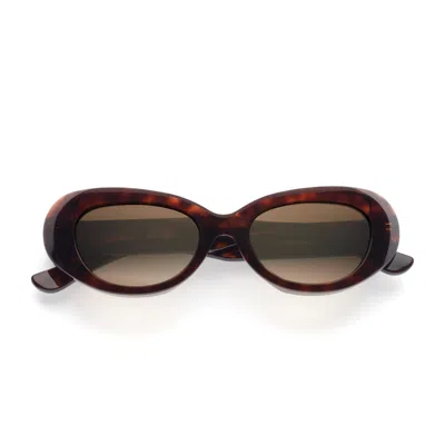 Emmanuelle Khanh Havana Paris Oval Sunglasses In Brown