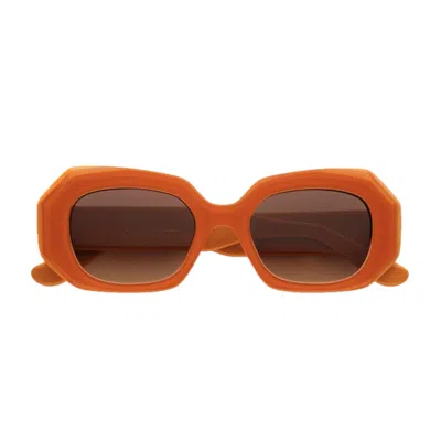 Emmanuelle Khanh Orange Dixie Bio-nylon Geometric Sunglasses In Brown