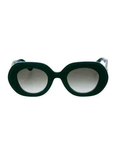 Pre-owned Emmanuelle Khanh Oversize Gradient Sunglasses In Green