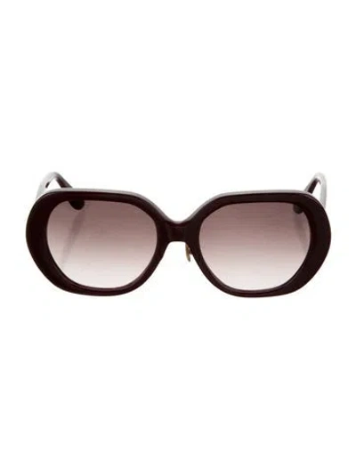 Pre-owned Emmanuelle Khanh Oversize Gradient Sunglasses In Red