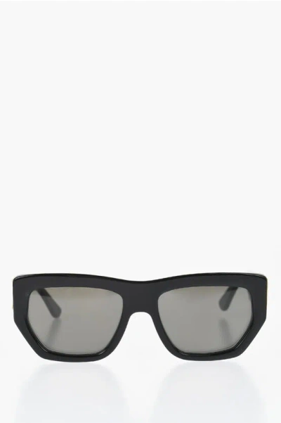 Emmanuelle Khanh Oversized Silencio Sunglasses With Embossed Monogram In Black