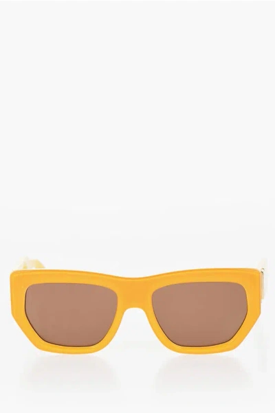 Emmanuelle Khanh Oversized Silencio Sunglasses With Embossed Monogram In Yellow