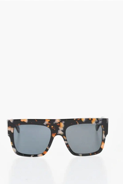 Emmanuelle Khanh Oversized Sunglasses With Side Monogram In Blue