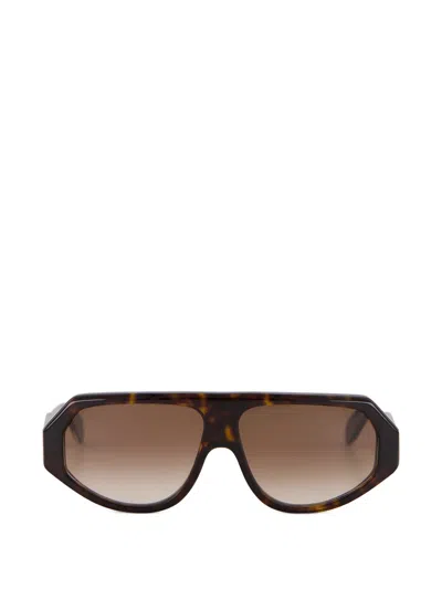 Emmanuelle Khanh Ozone 360 Geometric-frame Sunglasses In Brown