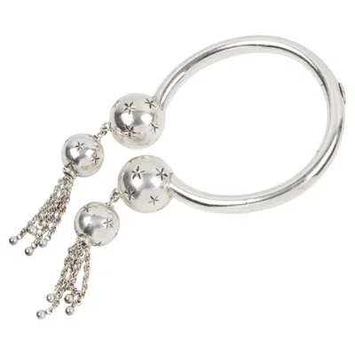Pre-owned Emmanuelle Khanh Paris Silvered Star And Chain Bracelet In Multi