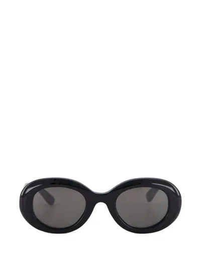 Emmanuelle Khanh Queen Oval-frame Sunglasses In Black