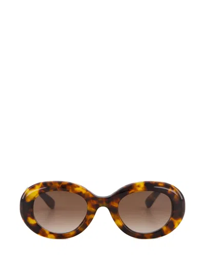 Emmanuelle Khanh Queen Tortoiseshell-effect Round-frame Sunglasses In Brown