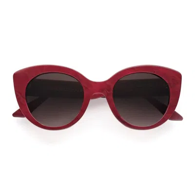 Emmanuelle Khanh Red Portia Butterfly Sunglasses In Black