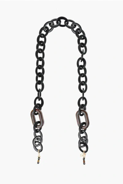 Emmanuelle Khanh Solid Color Eyewear Chain In Black