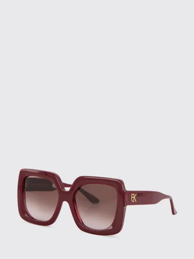 Emmanuelle Khanh Square-frame Bio-nylon Sunglasses In Burgundy