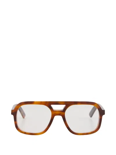 Emmanuelle Khanh Tortoiseshell-effect Geometric-frame Glasses In Brown