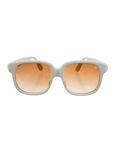 Pre-owned Emmanuelle Khanh Vintage Square Sunglasses In White